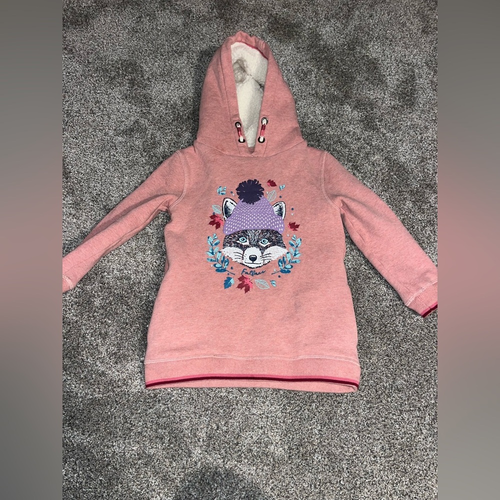 3/4 Sherpa lined tunic hoodie euc. Fat face.